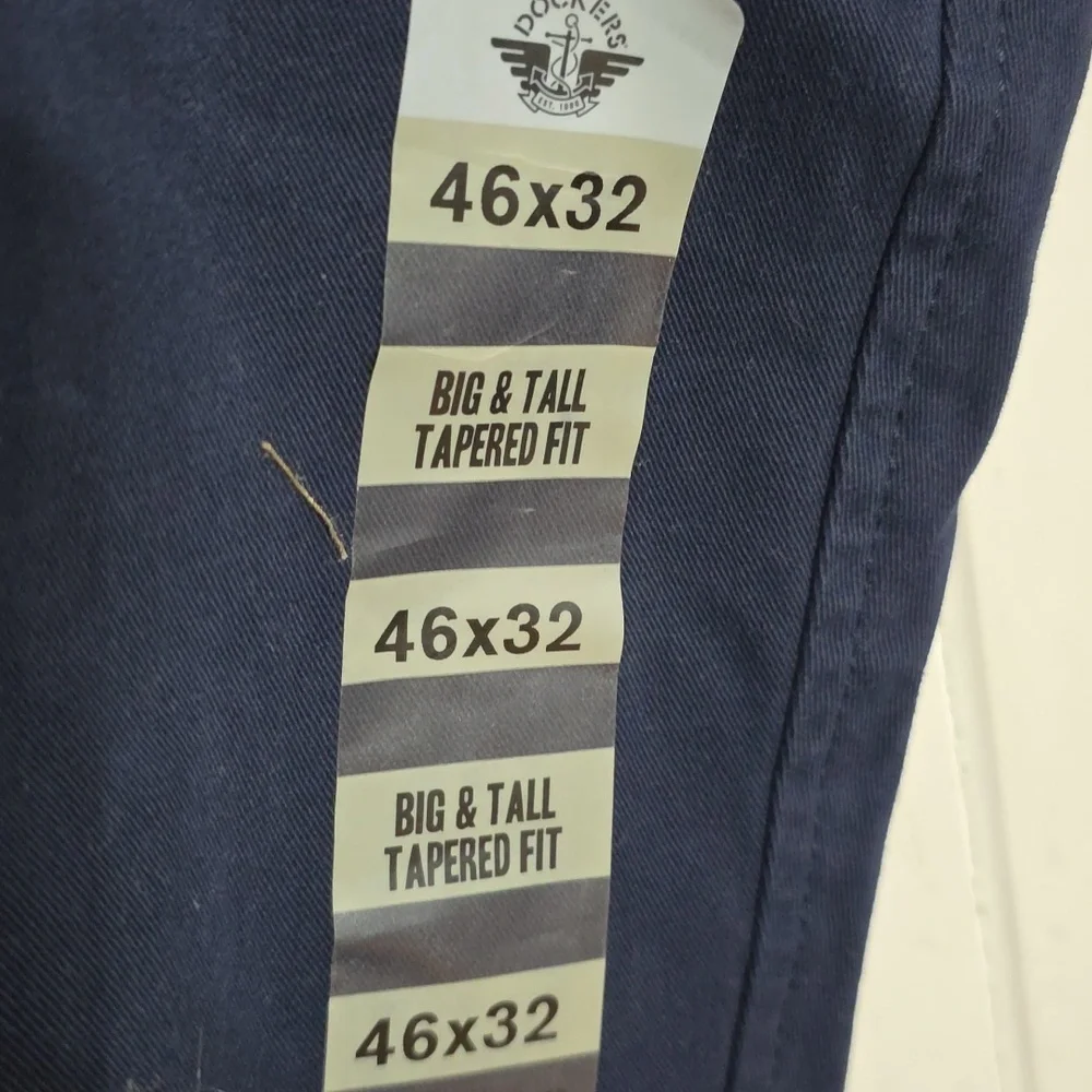 NWT Dockers Big &Tall Tapered Fit Ultimate Chino Men's‎ Pants Navy Casual 46x32